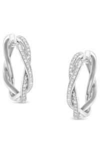 Sterling-Silver Diamond Hoop Earring